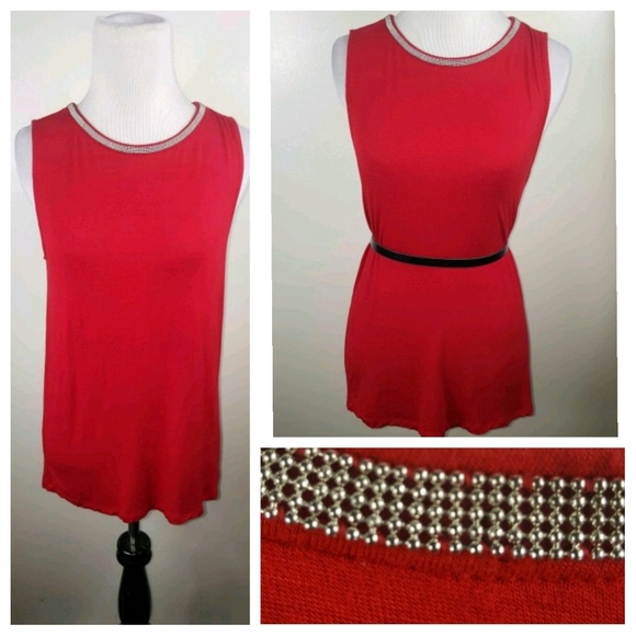 Banana Republic Red Soft Loose Sleeveless Tank Top - Picture 1 of 8